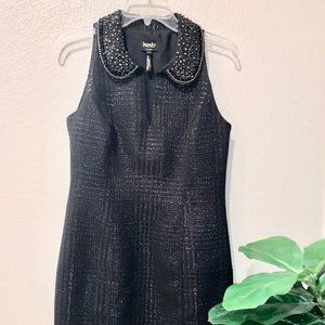 Laundry black shift dress with bead detail, size 6